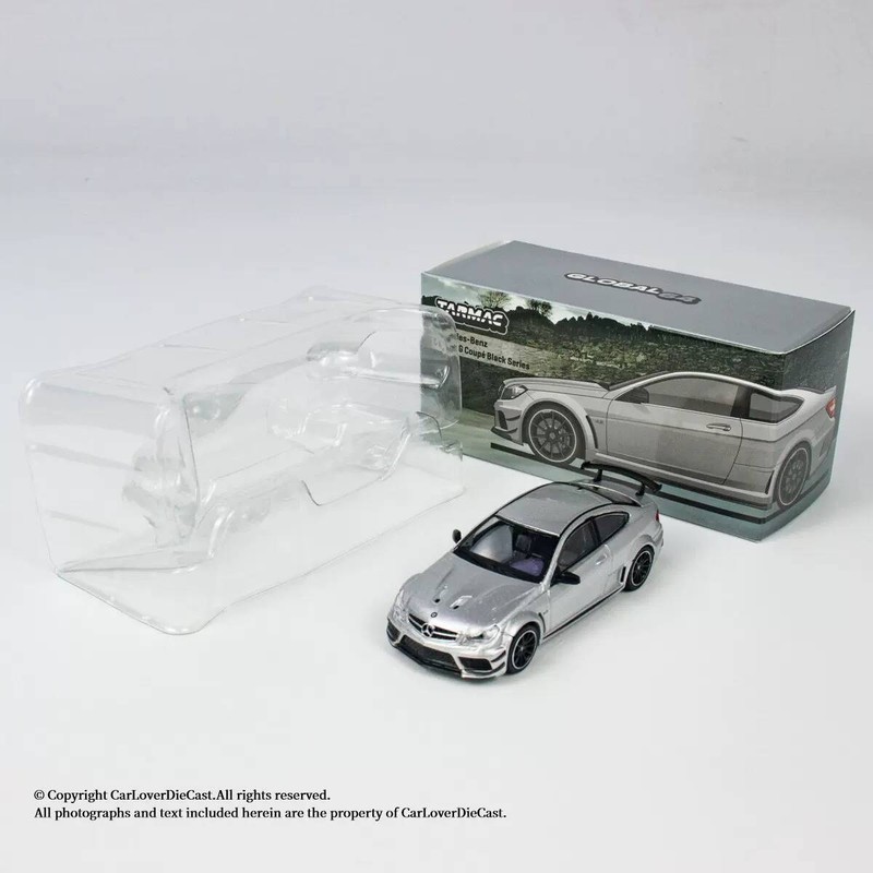 TW 1: 64 Benz Benz C63 AMG โมเดลรถโลหะผสมสีเงิน