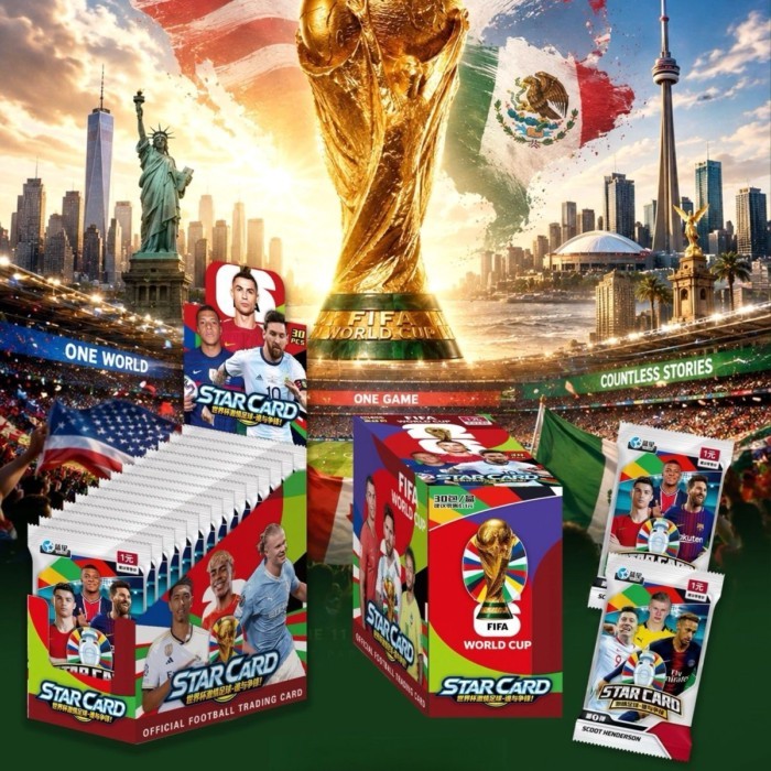 Cup Football 2026 Star Card Ronaldo Messi Mbappe Star Card Fan Toy Card Pack