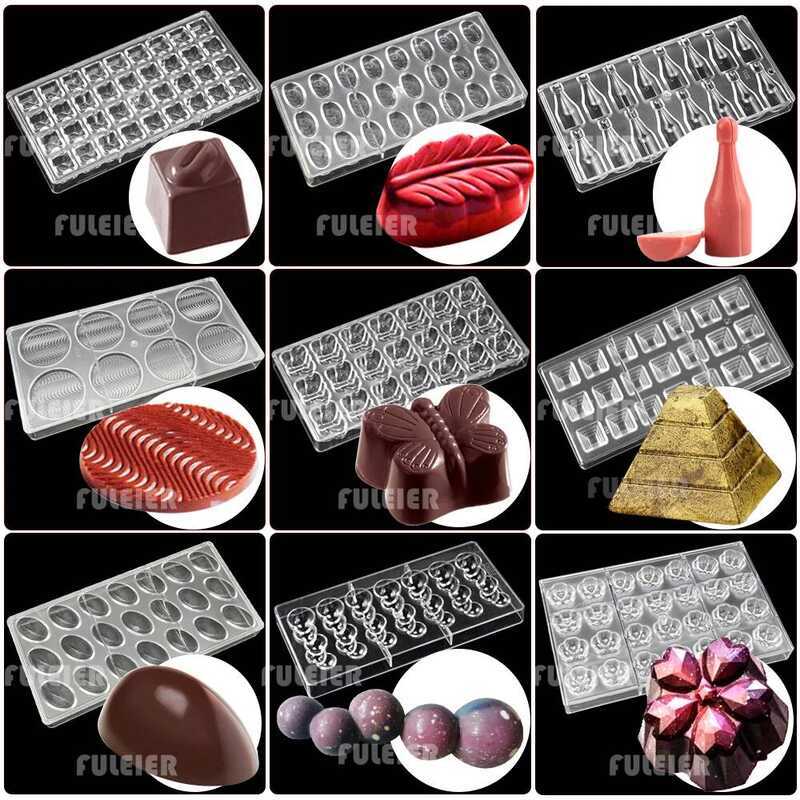 C 28 Style Polycarbonate Chocolate Molds Baking Cake Belgian Sweets Candy Bar Mould Bonbon Confecti