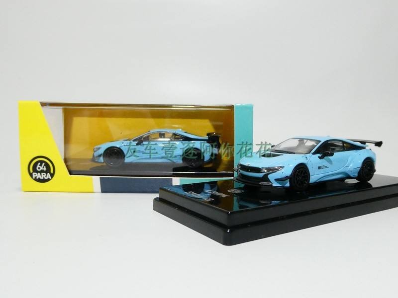 1: 64 PARA BMW * Ma BM * W I8 LBWK Alloy Sports Car Supercar Model Car Light Blue Out of Print Car M