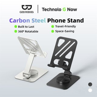 GOOJODOQ 360° ที่วางโทรศัพท์แบบหมุนได้ การออกแบบแบบพับได้พร้อมแผ่นรองกันลื่นเหมาะสําหรับการโทรทางวิดีโอ, ดู, การเรียนรู้ออนไลน์