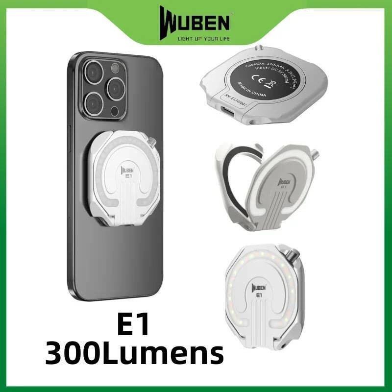 ไฟฉายพกพาวินเทจOutdoor Camping WUBEN E1, ชาร์จได้ 300 ลูเมนส์ LED พร้อมแม่เหล็กและ3โหมดแสง