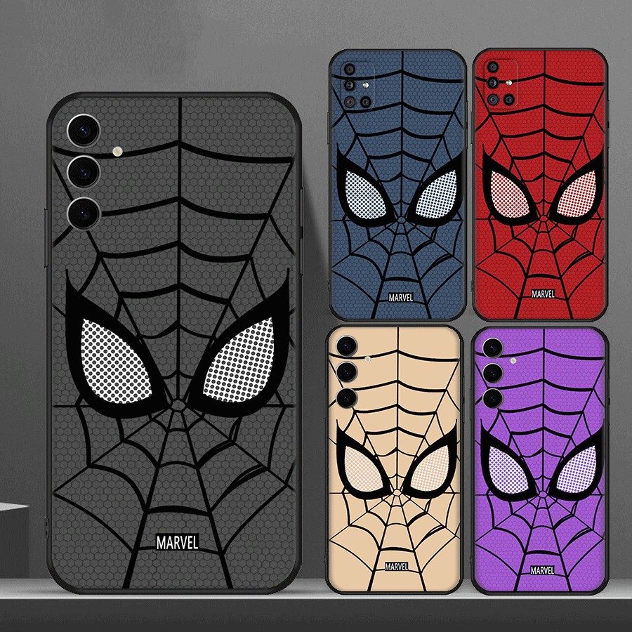 SAMSUNG Y-12การ์ตูนSpider-Man EyesสําหรับSamsung S6 S7 Edge S8 S9 Plus S10 S10Eเคสโทรศัพท์TPUซิลิโคน