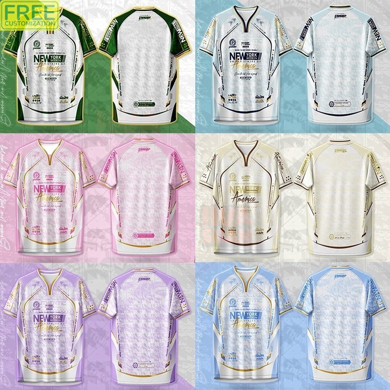 เสื้อแฟชั่นกีฬา รุ่นทันเดอร์ คอวาย NFL พิมพ์ลายหน้า-หลัง