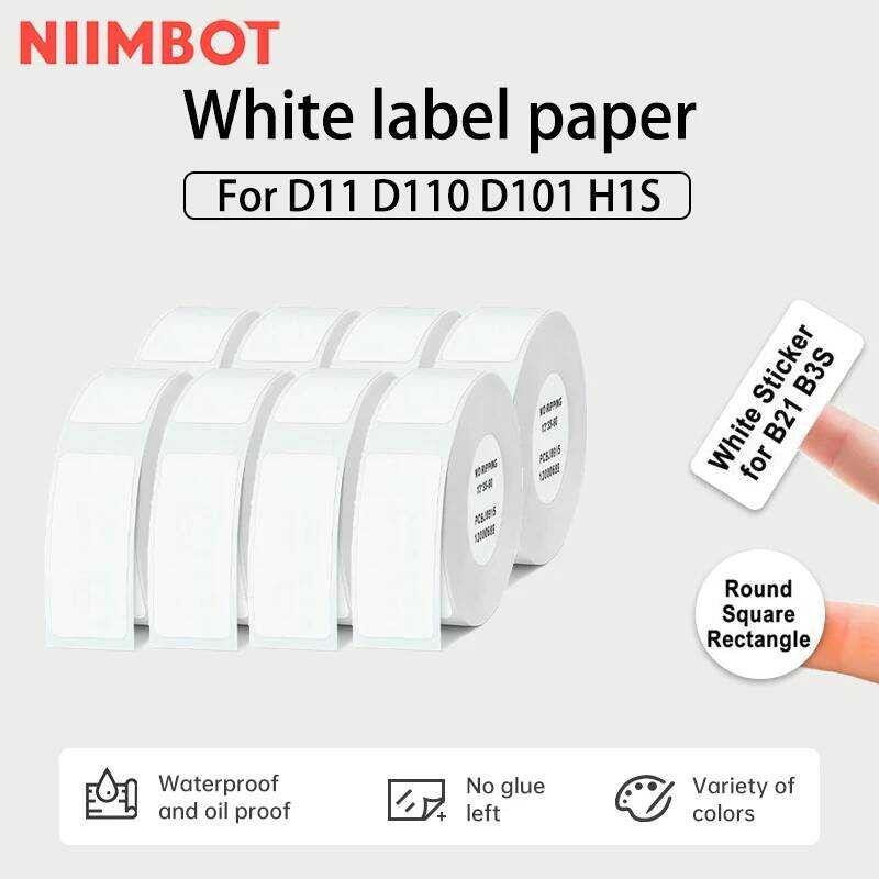 Niimbot D11/D110/D101 ColorThermal 12-15mm Name Sticker Solid Color Label Paper