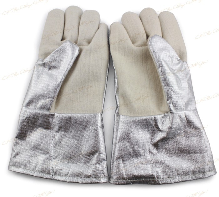 300-400 degrees industrial heat-resistant gloves, high temperature anti-hot fire gloves five finger