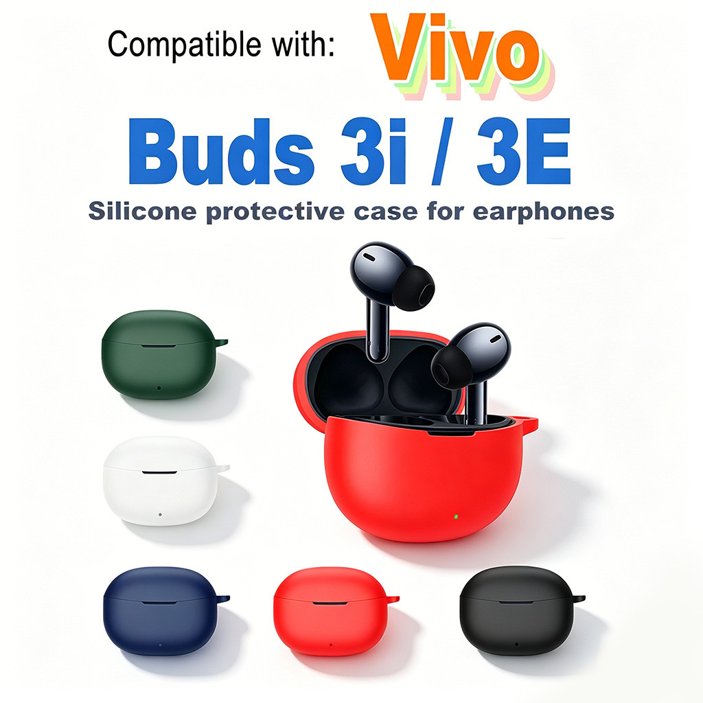 เคสสําหรับ Vivo Buds 3i / 3E ซิลิโคนกันกระแทก Anti-Scratch หูฟังกรณีป้องกันเต็มรูปแบบใช้งานร่วมกับ V