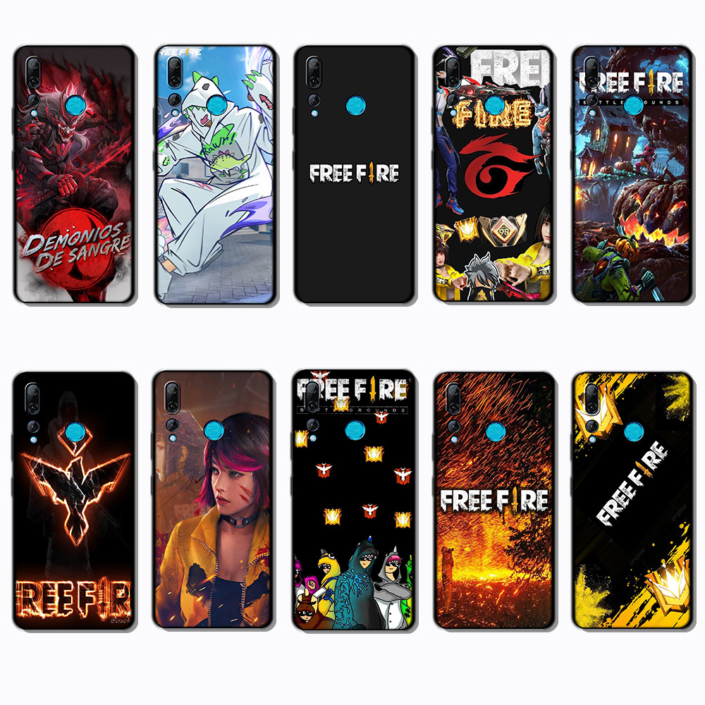 เคสโทรศัพท์สีดําแบบนุ่มสําหรับ Huawei Y7 Huawei Y7 Y9 Prime Free Fire caseg