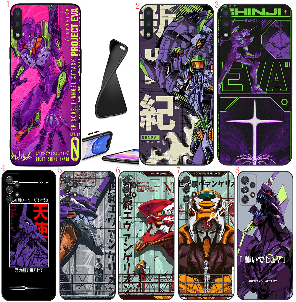 Realme 5 5i 5s Pro 6 6i 6 Pro 7 7i 8Pro C35 C55 Narzo N65 E2 Neon Genesis Evangelion เคสโทรศัพท์สีดํ