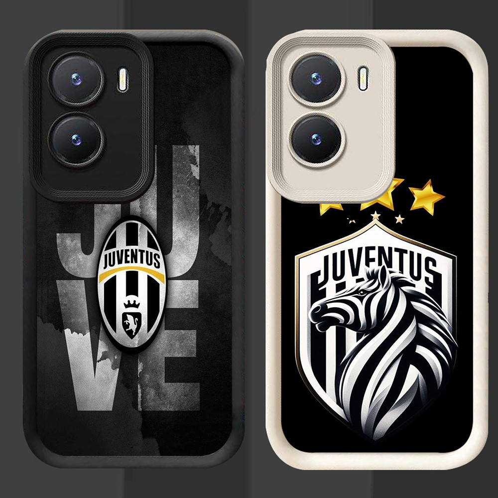R8 J-JuventusFC Casing สําหรับ VIVO Y15s Y22 Y35 Y15a Y22s 5G สีดําและสีขาว