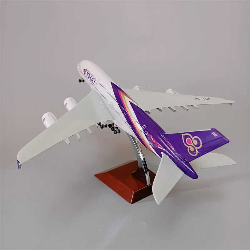 C 16ซม. โลหะ Air Thailand THAI Airways Airbus 380 A380เครื่องบินรุ่น Diecast เครื่องบินรุ่นเครื่องบ