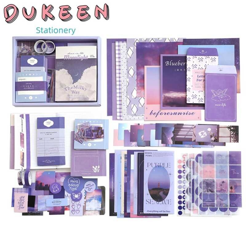 LY En 155ชิ้นเครื่องเขียนอุปกรณ์สิ้นเปลืองสำหรับสมุดปิดภาพ DIY ของเด็กผู้หญิงซองจดหมายสมุดเก็บภาพชุ