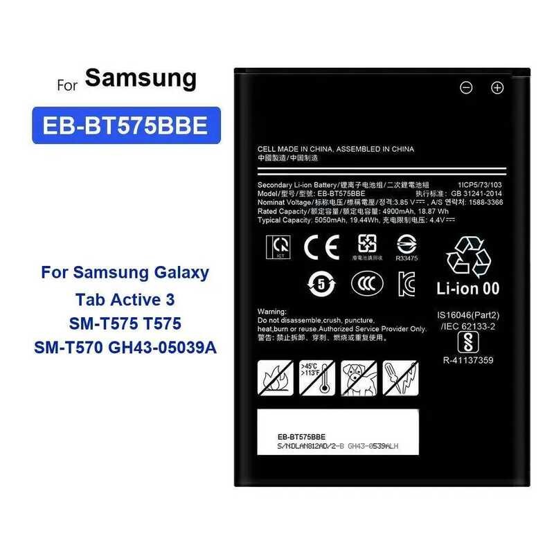 Battery EB-BT575BBE 5050mAh For Samsung Galaxy Tab Active 3 SM-T575 T575 SM-T570 GH43-05039A