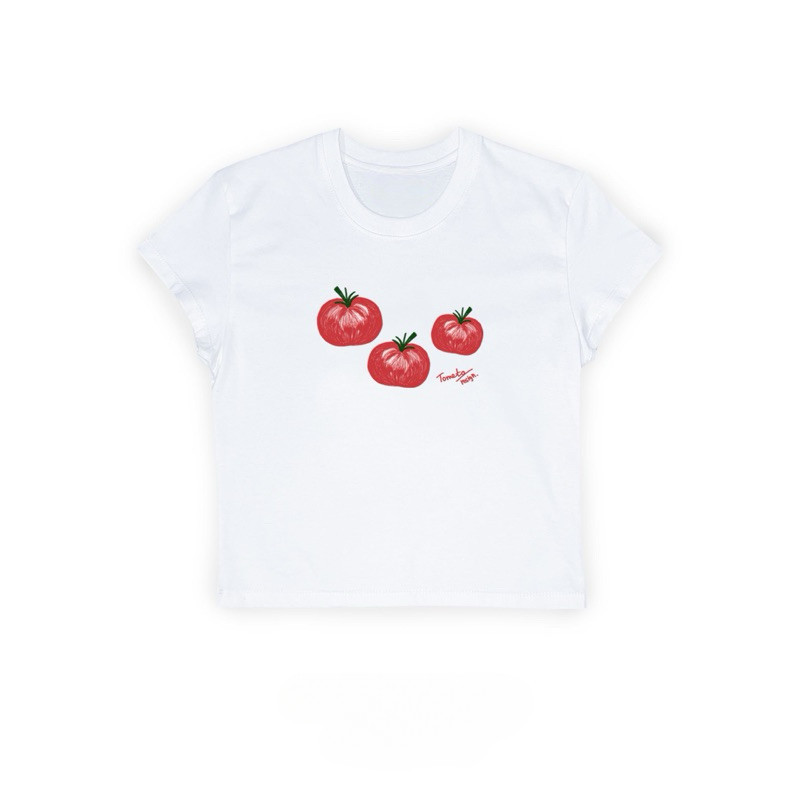 (จัดส่งตลอด 24 ชั่วโมง）OOOK Official  เสื้อยืด Baby tee - Tomato V1