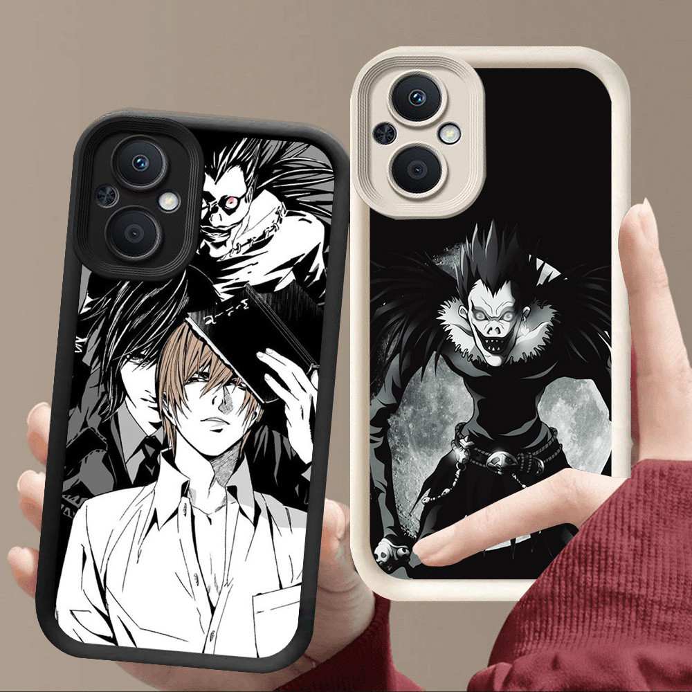 R12 Death Note Casing สําหรับ OPPO Reno 8Z 7 7Z 8 Lite 5G สีดําและสีขาว