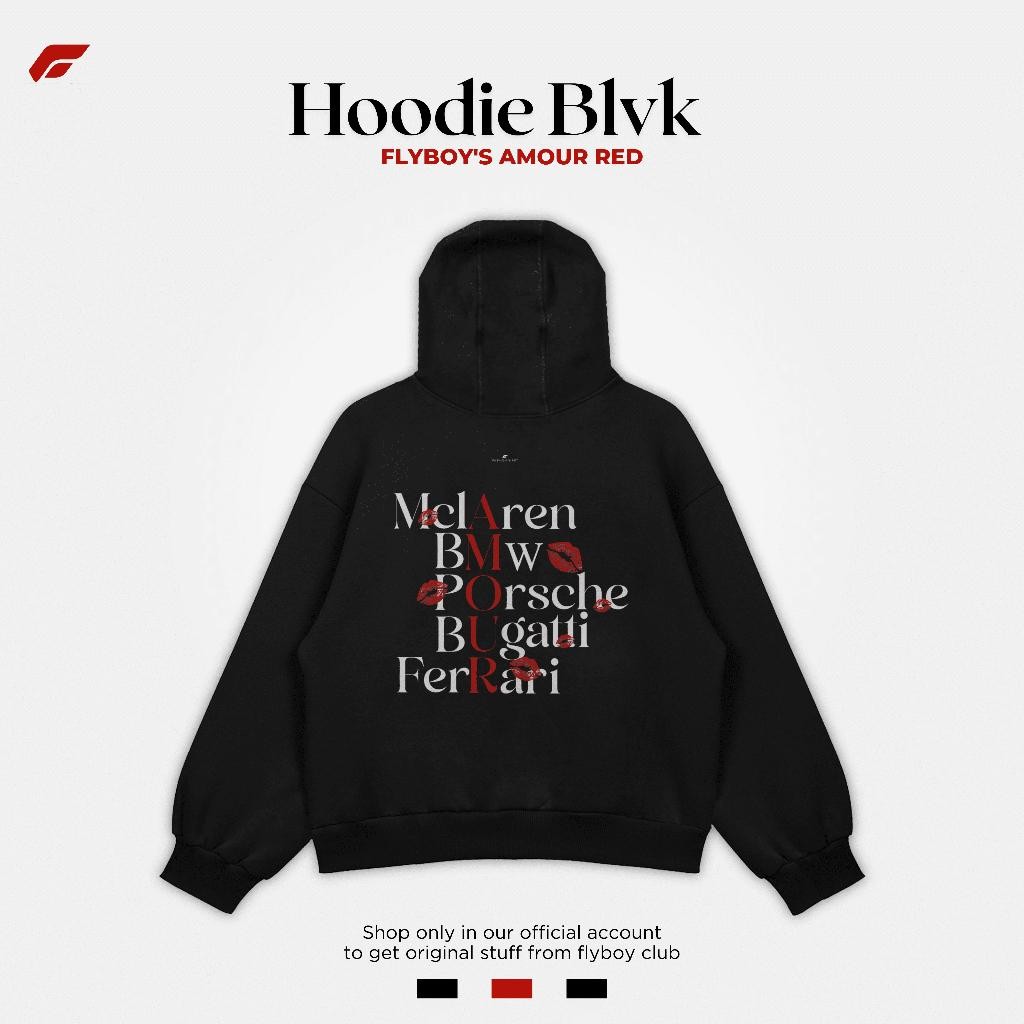 FLYBOYS HOODIE - AMOUR RED - BLVK