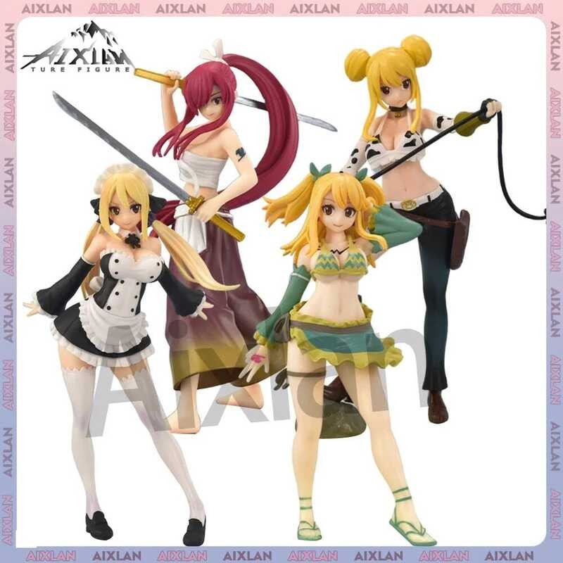 C Aixlan FAIRY TAIL New Figure Lucy Heartfilia Erza Scarlet Sexy Girl 16-1Cm PVC Action Figure Amin