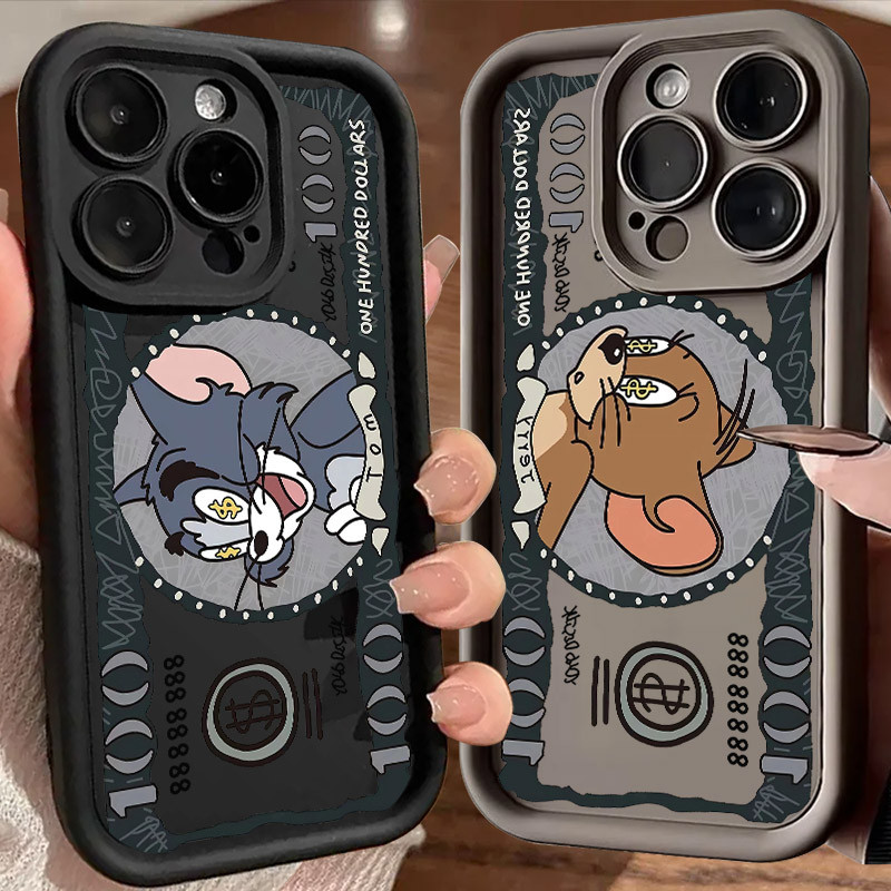 Disney Tom Jerry Money US Dollars เคสโทรศัพท์สําหรับ iphone 17 16 15 14 13 12 17Air 16E Pro Max Plus