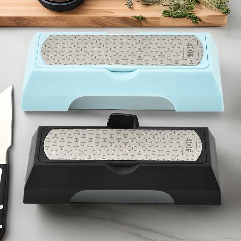 ชุด Emery Sharpening Stone Sharpening Rack Double-Sided Multifunctional 10 ตาข่ายมีดครัวในครัวเรือน 