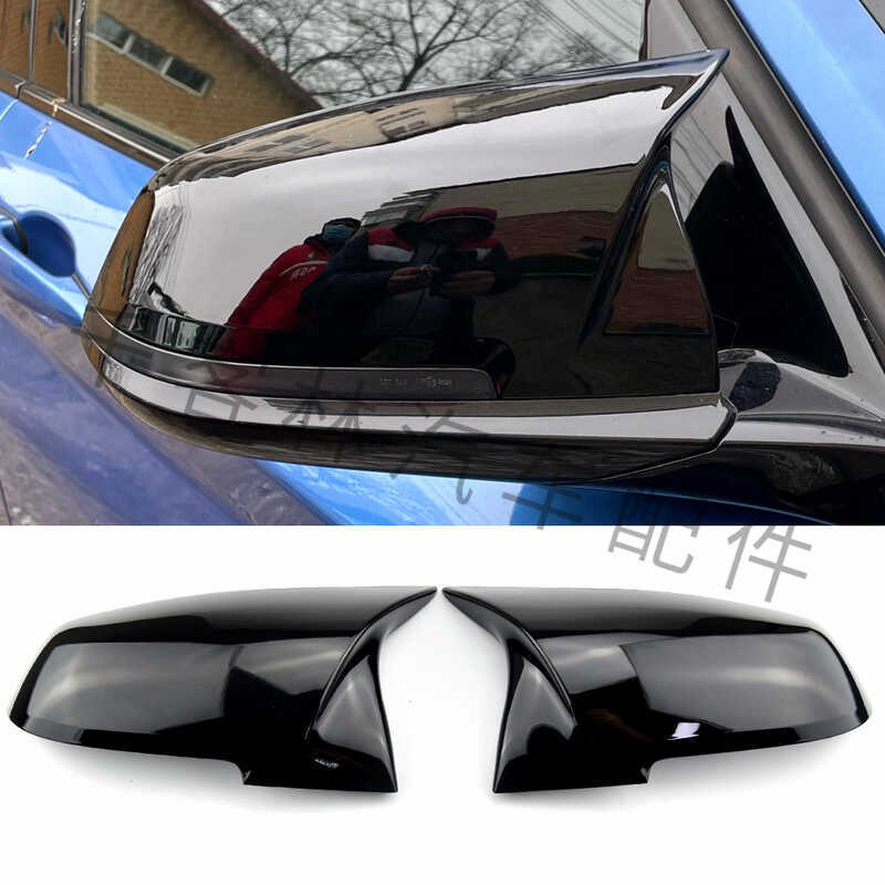 เหมาะสําหรับ BMW 1234 Series F20 F30 F32 Horn Type Bright Black กระจกมองหลังกระจกเปลือกกระจกมองหลัง