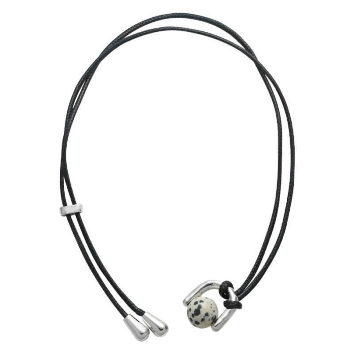 Unique Design Women's Necklace Long Leather Cord D44 1A3