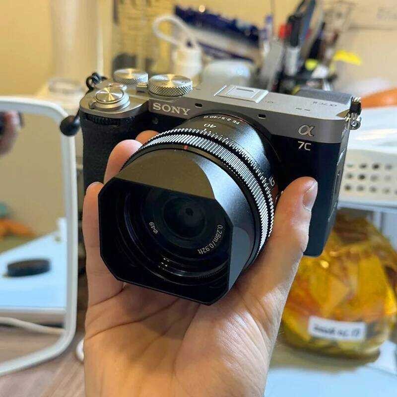 ฮูดโลหะ Bayonet Sqre สําหรับ 50 มม. 40 มม. F2.5 FE 24 มม. F2.8 G พร้อมฝาครอบเลนส์