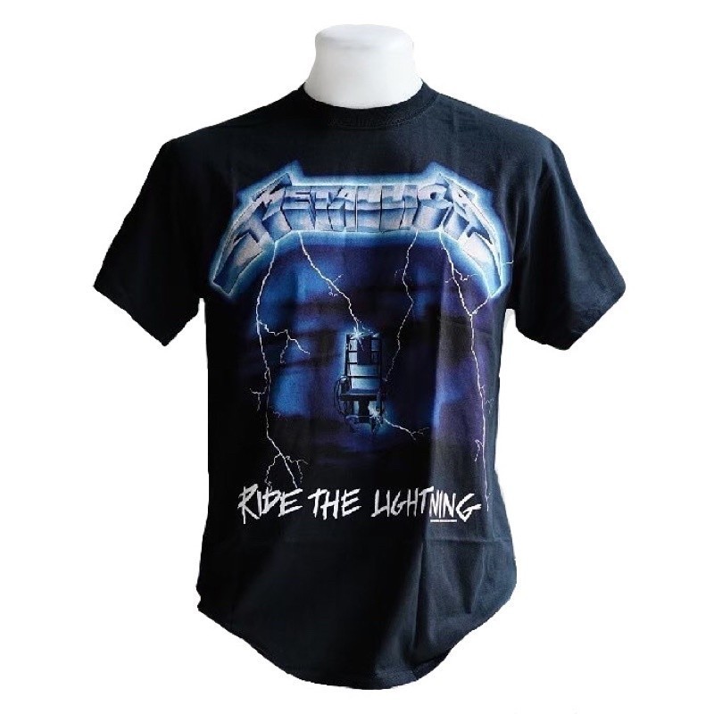 เสื้อวง Metallica ลิขสิทธิ์แท้100% ลาย RIDE THE LIGHTNING TRACKS S-5XL