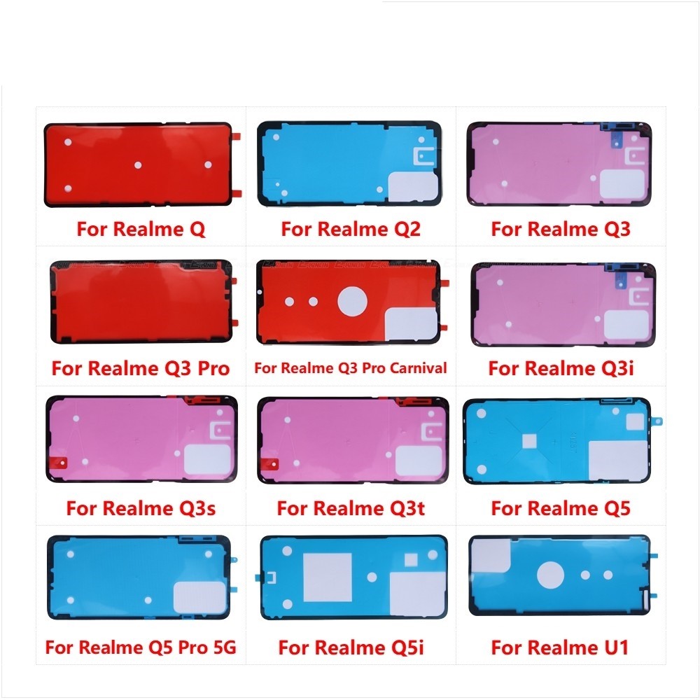 ฝาหลังแบตเตอรี่ด้านหลังสติกเกอร์กาวเทปกาวสําหรับ OPPO Realme Q Q2 Q3 Q3i Q3s Q3t Q5 5G Q5i U1 Pro Ca