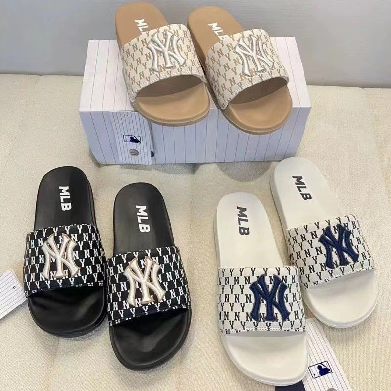 รองเท้าแตะผู้ชายผู้หญิงรองเท้า High-End NY One-word Casual อินเทรนด์ผู้ชายผู้หญิงแฟชั่นคู่ Street สวมใส่ฤดูร้อนสวมใส่ด้า