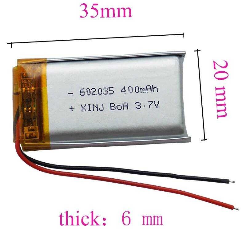 ▥ 3.7V 400 Mah 1.48Wh Polymer Li แบตเตอรี่ลิเธียมแบตเตอรี่602035 Li-Ion สำหรับ Mp4ลำโพงบลูทูธ L