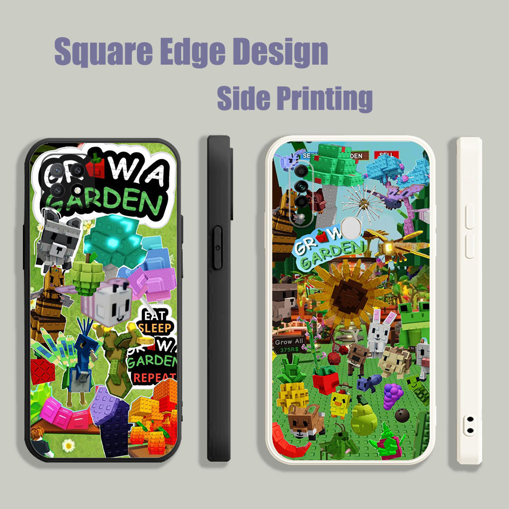 ปลอกสําหรับ OPPO A39 A57 Reno 5 7 8 A54 A94 Grow a Garden Video game FXZ06 เคสโทรศัพท์ขอบสี่เหลี่ยม