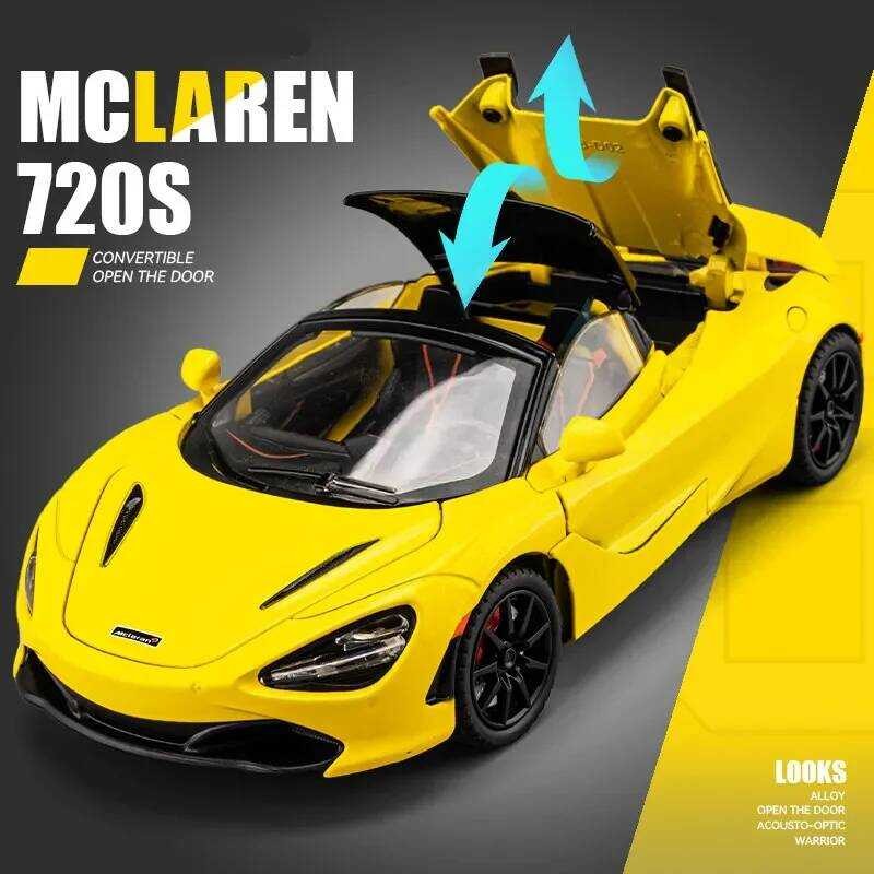 C 1:24 Mclaren 720S Alloy Racing Car Model Diecast Metal Sports Car Model Simulation Sound And Ligh