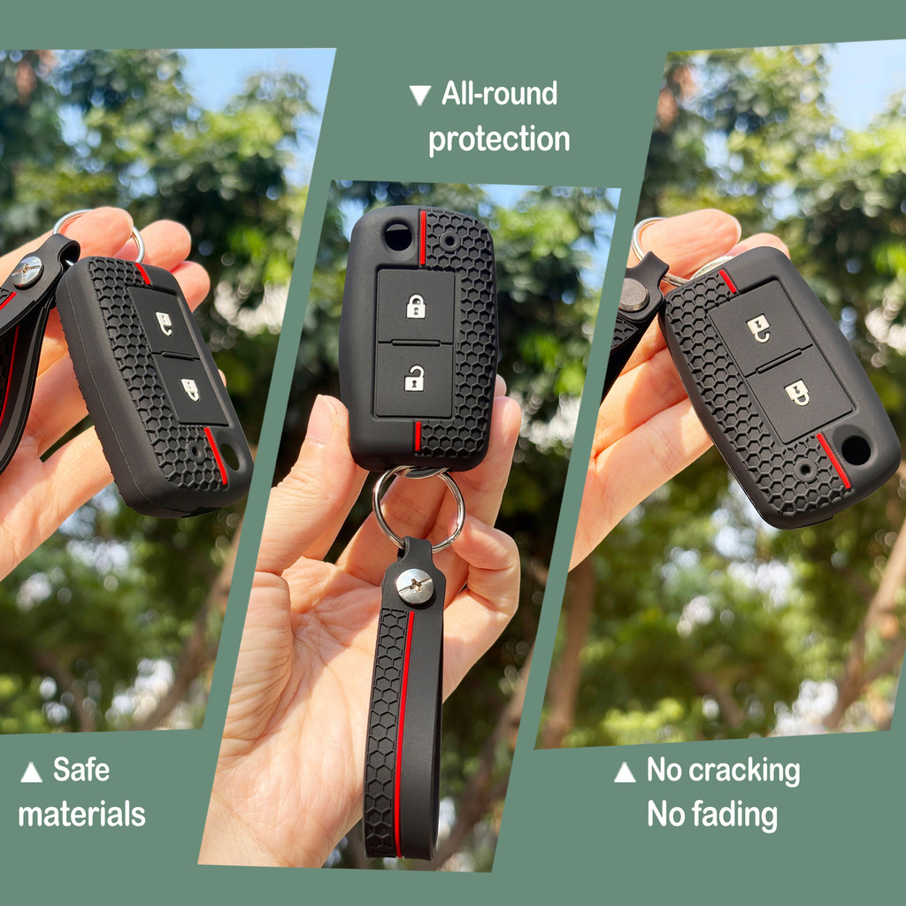 Mitsubishi พับ Key Case พร้อมพวงกุญแจป้องกันเต็มรูปแบบกุญแจรถ Caps กระเป๋าพวงกุญแจสําหรับ GlX Triton