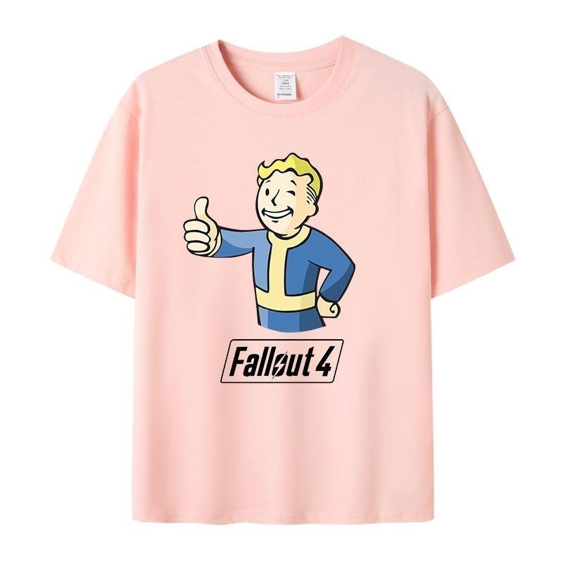 fallout 4เสื้อยืดแขนสั้น ผ้าฝ้ายแท้ ทรงหลวม ลายเกม Fallout Radiation 4 Shelter แฟชั่นฤดูร้อน สไตล์