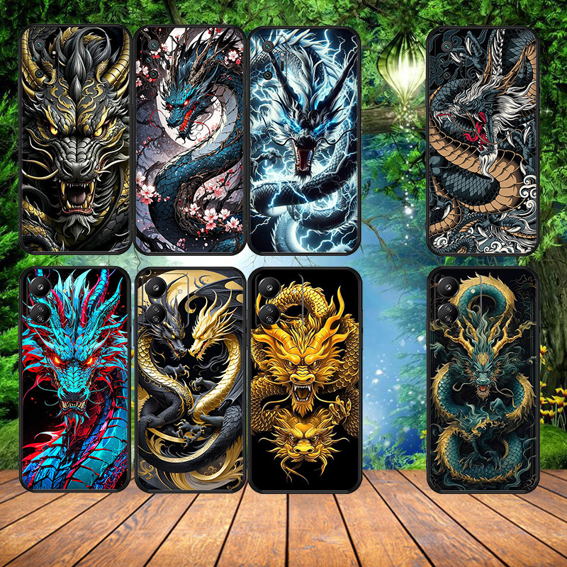 เคสโทรศัพท์ TPU สีดํานุ่ม Xiaomi POCO X6 F5 F6 F7 F8 pro Ultra dragon22