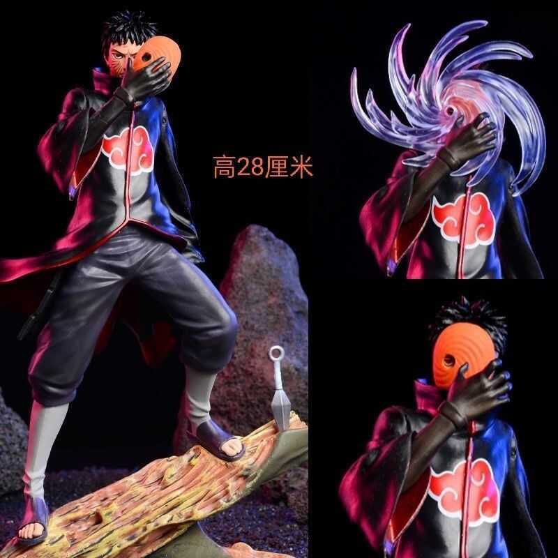 Naruto Uchiha Itachi DT Akatsuki Obito Tobi (สามรูปแบบ) พร้อมหัวเปลี่ยนได้ ขนาด 28 ซม. ()    ซม.