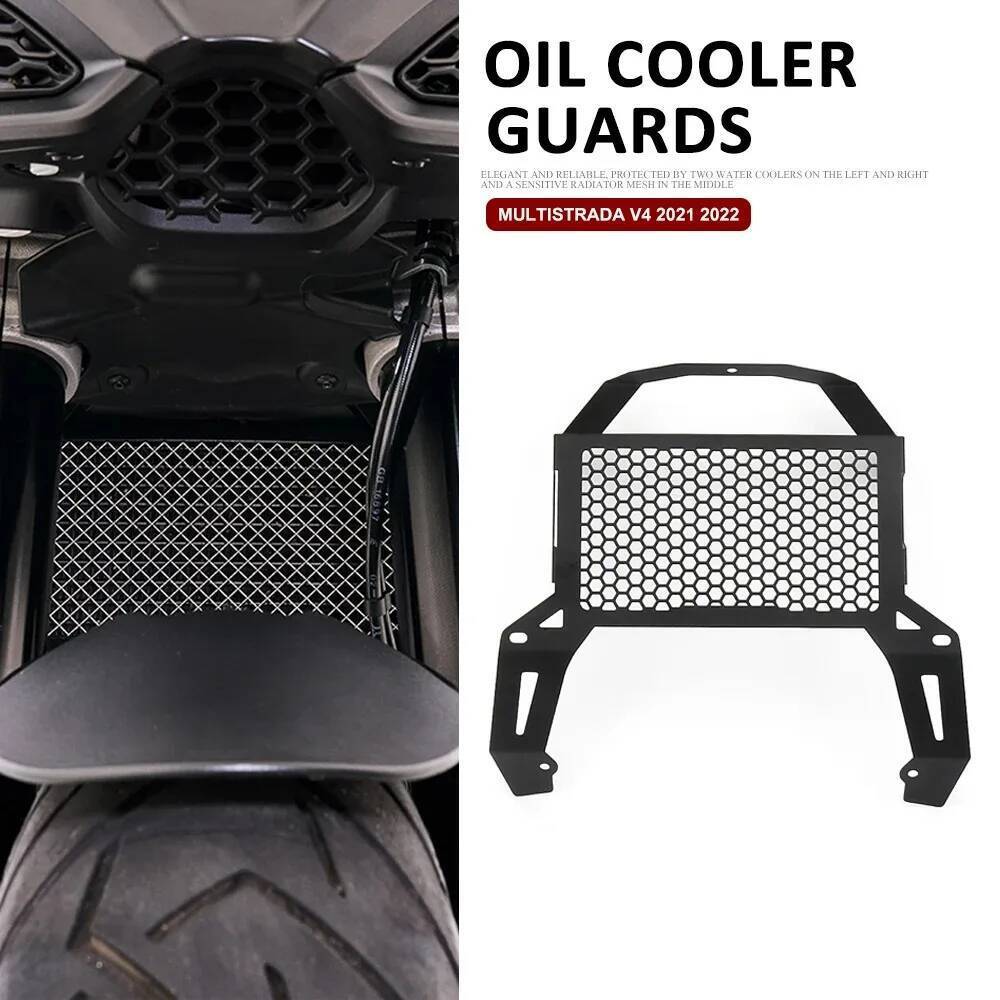 น้ํามัน Cooler Guardอุปกรณ์เสริม 2021 2022 รถจักรยานยนต์สามชิ้นหม้อน้ํา Grille GUARDสําหรับDucati Mu