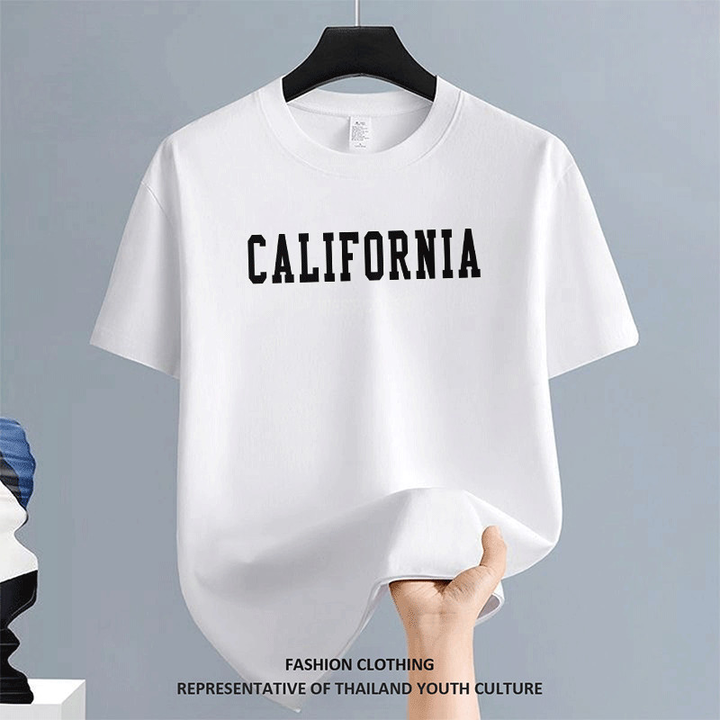 1036 สตรีทแฟชั่น สีขาว-ดำ ผู้ชาย COOL CASUAL OVERSIZE FASHION เสื้อยืดผู้ชาย t-shirt สีดําแขนสั้น ลายการ์ตูน คอกลม