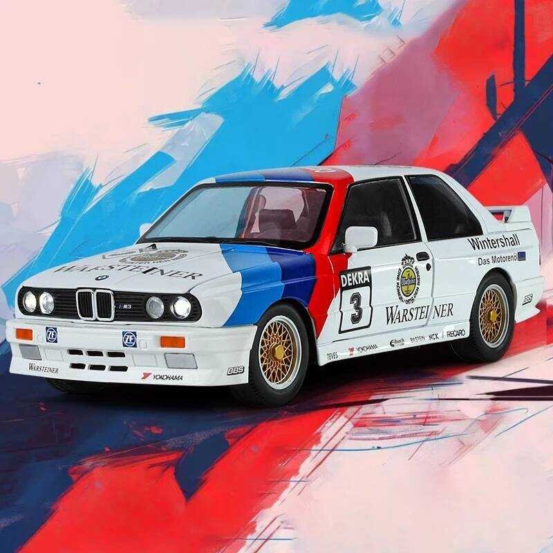 C 1:24 M3 E30 188 Mpower Ral Version Alloy Diecast Painting Car Model Sound Light Private Collectib