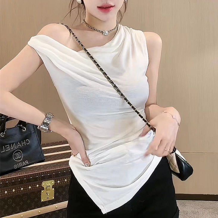 เสื้อกั๊กผู้หญิง swing collar แขนกุด เอวแคบ สวมใส่ง่าย ดูละมุน มิกซ์แอนด์แมทท์ได้หลากสไตล์