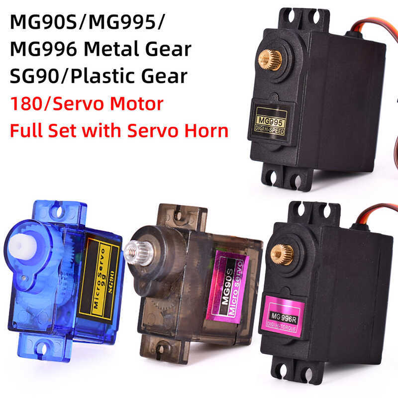 MG995 MG996r SG90 9g MG90s โลหะ/พลาสติกเกียร์ 180 องศา Micro Servo มอเตอร์ชุดสําหรับ RC Plan