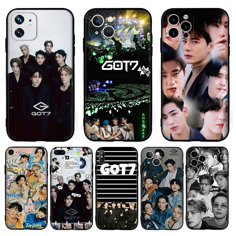 สําหรับiPhone 5 5s SE 6 6s 6 7 8 Plus SE X XR XS 17 Air Pro Max got7 ปลอก 6Y29 สีดําTPUซิลิโคนอ่อนนุ