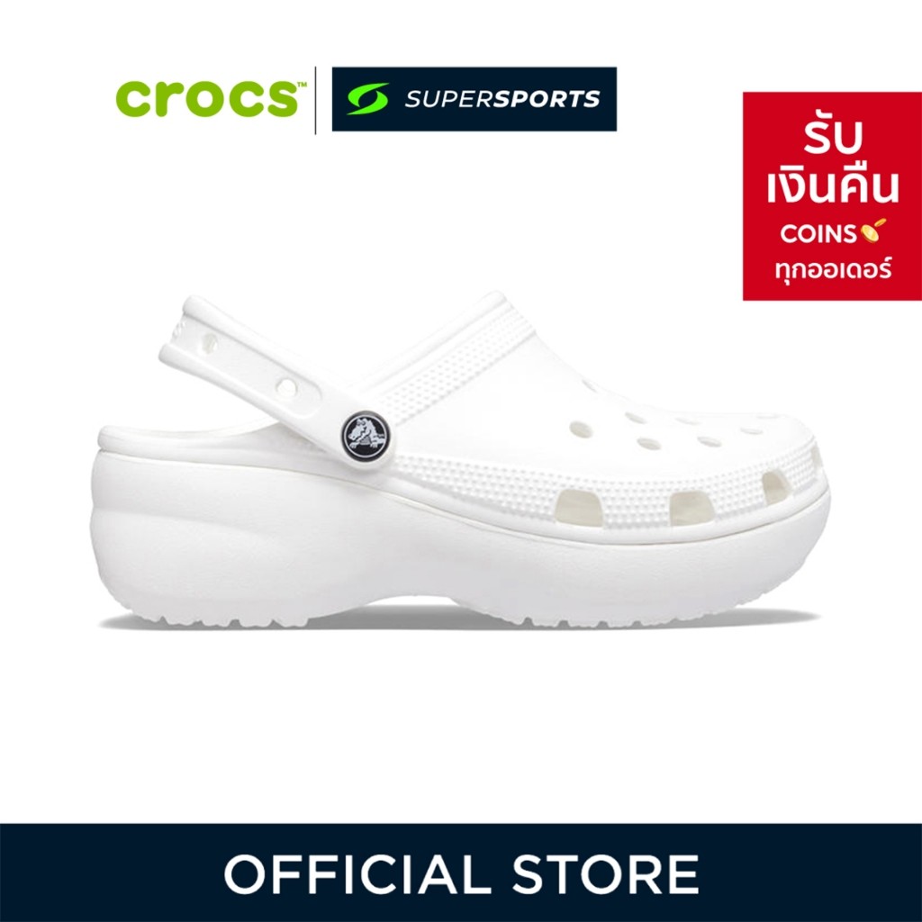 ♞,♘,♙CROCS Classic Platform Clog รองเท้าลำลองผู้หญิง 206750-100 KHF