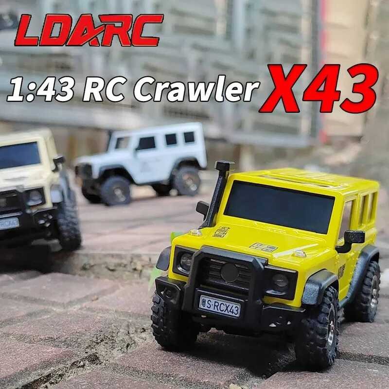LDARC X43 รถตีนตะขาบ 1:43 RC จําลอง Full Time RTR 4WD รีโมทคอนโทรล Mini รถปีนเขาของเล่นเด็ก
