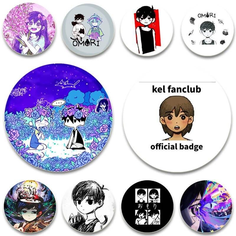 เข็มกลัดแฮนด์เมดAnime RPG Omori ขนาด 32/44/58 มม. จากFlanders Leaf สไตล์cosplay เหมาะสำหรับของขวัญแล