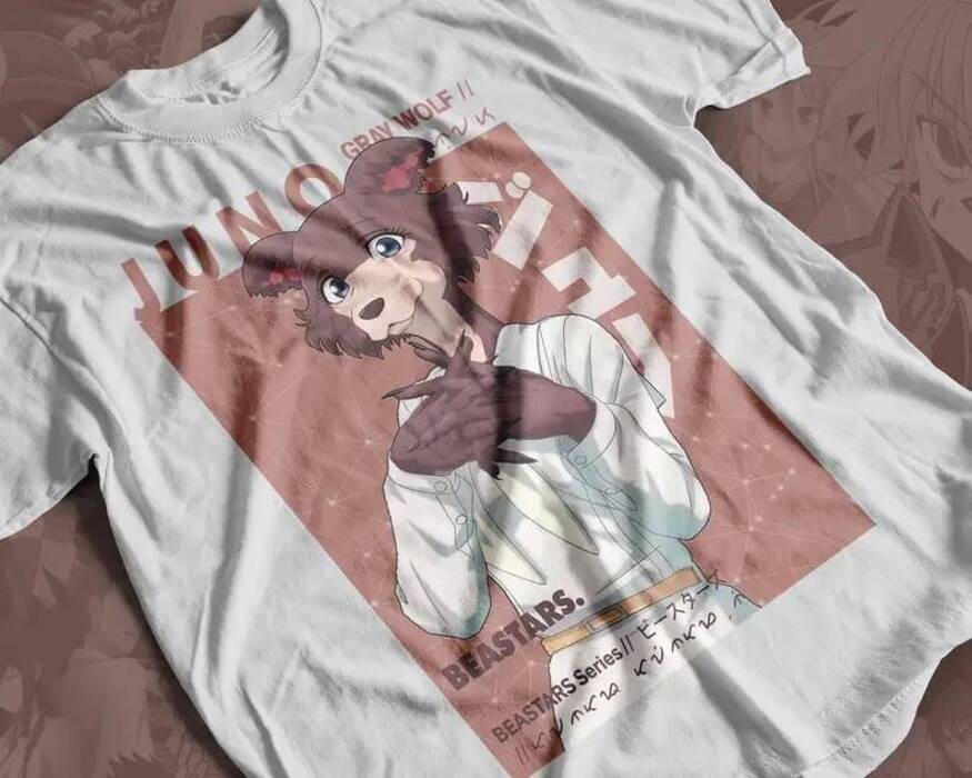 เสื้อยืดอนิเมะ Juno Beastars เสื้อยืดอนิเมะกราฟิก Unisex เสื้อเชิ้ตมังงะ