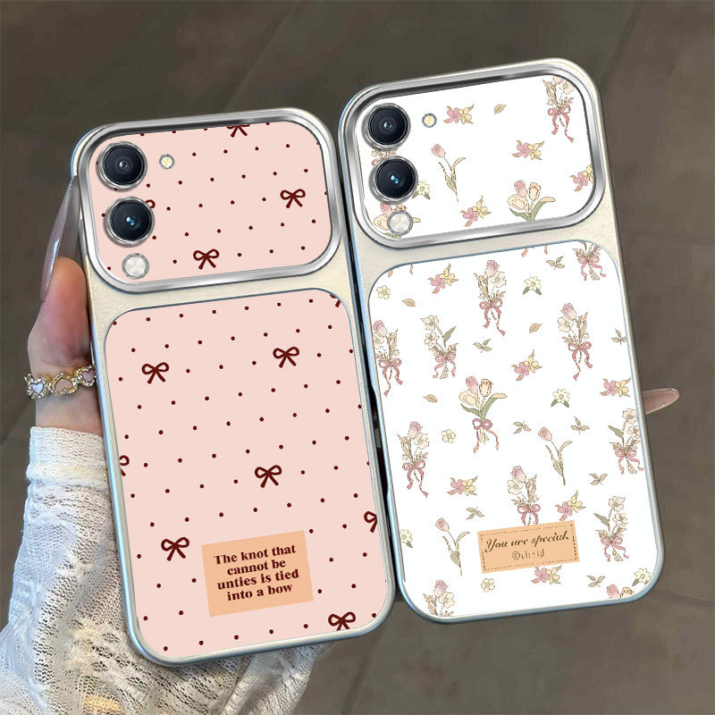 สําหรับ vivo Y04 4G Y29s 5G Y19 Y19E หรูหราหน้าต่างขนาดใหญ่กันกระแทกความงามเคสโทรศัพท์ลายหัวใจน่ารัก