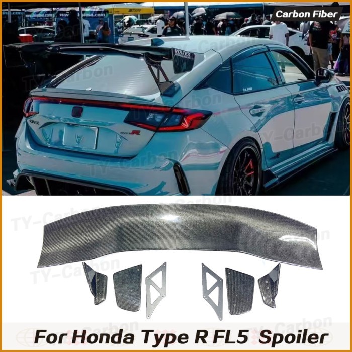 For Honda Type R FL5 2022+ VTX Style Real Carbon Fiber Rear Trunk Spoiler Wing FL5 Bodykit Accessor