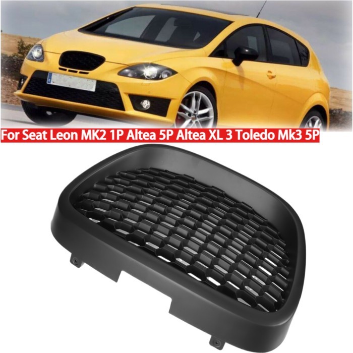 Car Front Bumper Grill Honeycomb Mesh Grille For Seat Leon MK2 1P Altea 5P Altea XL 3 Toledo Mk3 5P