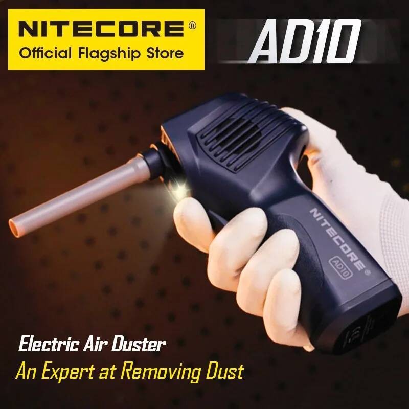 Outdoor Camping NITECORE AD10 Cord-Free Electric Air Duster 18W QC USB-C ชาร์จ Blower ทําความสะอาดสํ